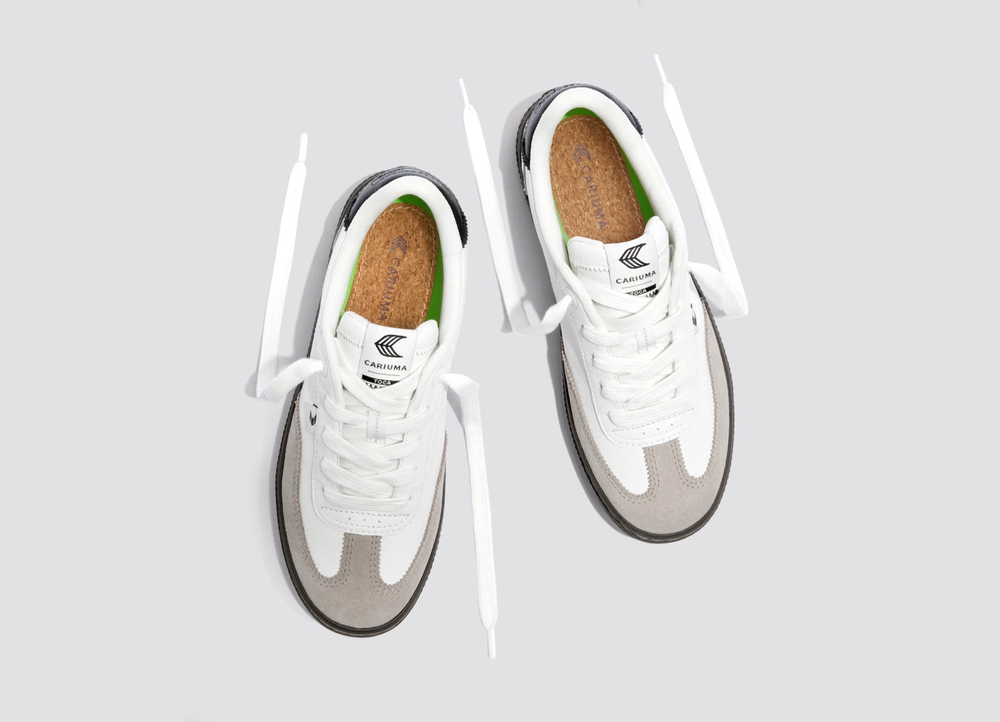 TOCA White Diamond Leather Cloud Grey Suede Sneaker