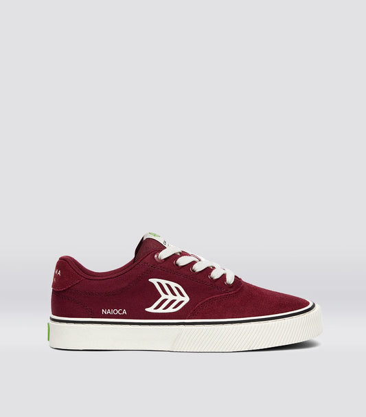 NAIOCA PRO Cabernet Suede and Canvas Ivory Logo Sneaker