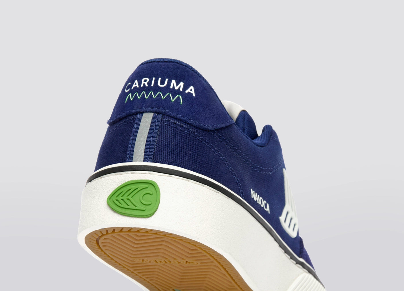 NAIOCA PRO Marine Blue Suede and Canvas Ivory Logo Sneaker