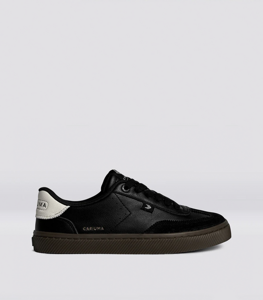 TOCA Teak Black Diamond Leather Off-White Accents Sneaker