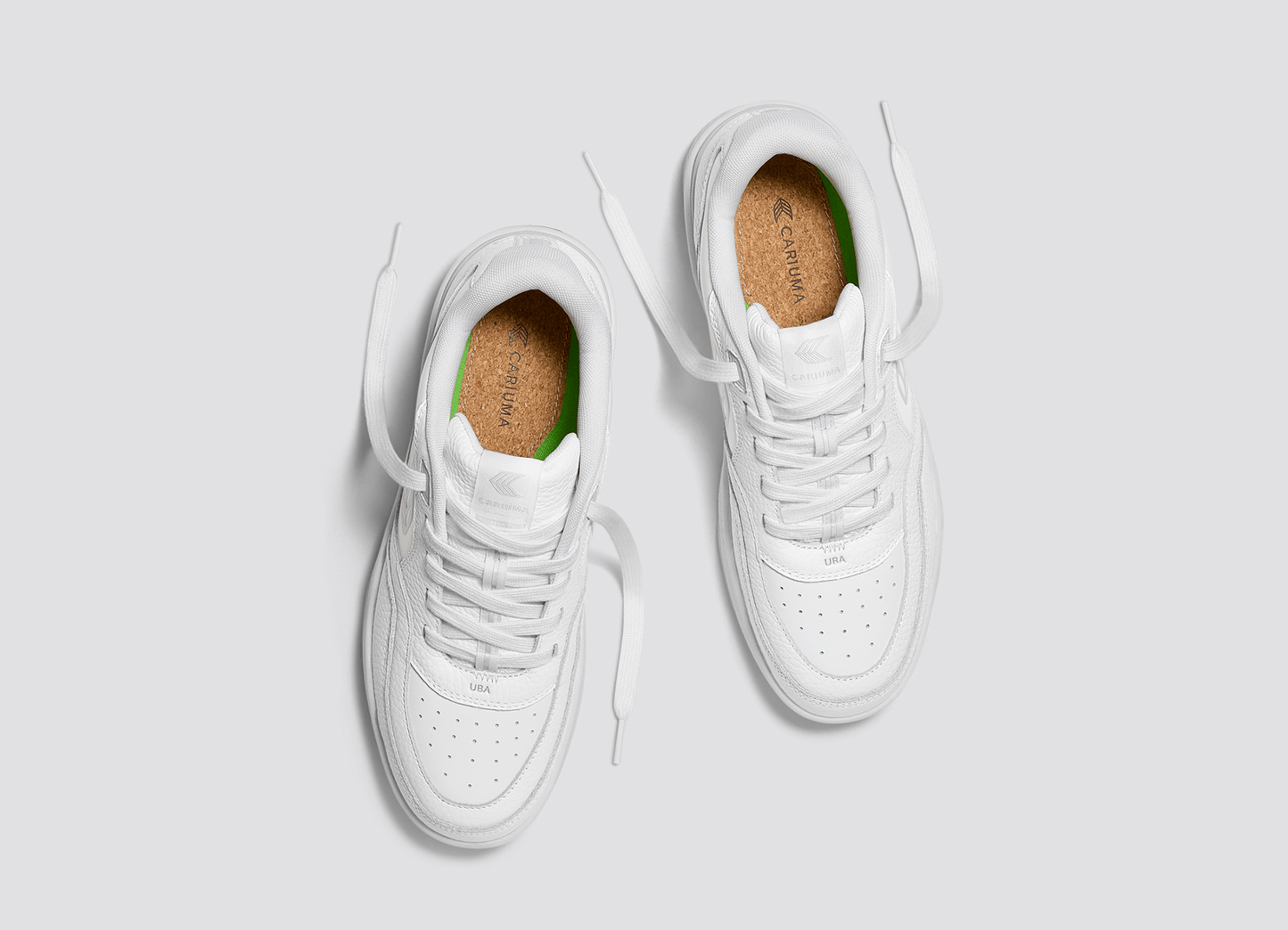 UBA White Leather Ice Logo Sneaker