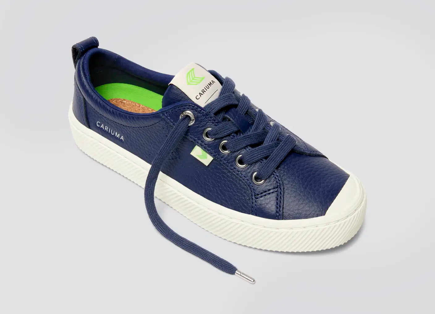 OCA Low Marine Blue Premium Leather Sneaker
