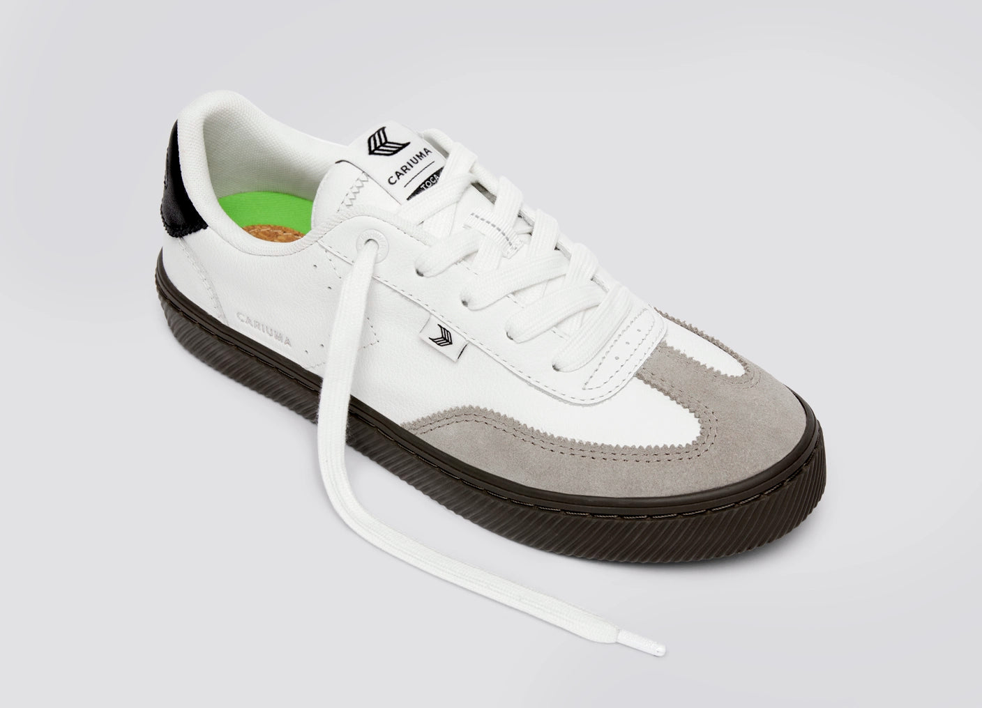 TOCA White Diamond Leather Cloud Grey Suede Sneaker