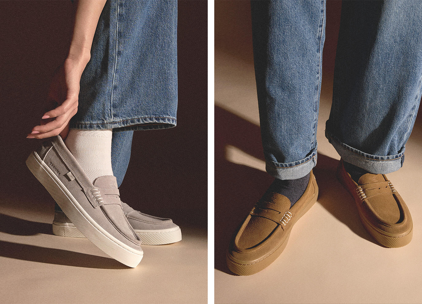 CAJU Gum Camel Suede Loafer