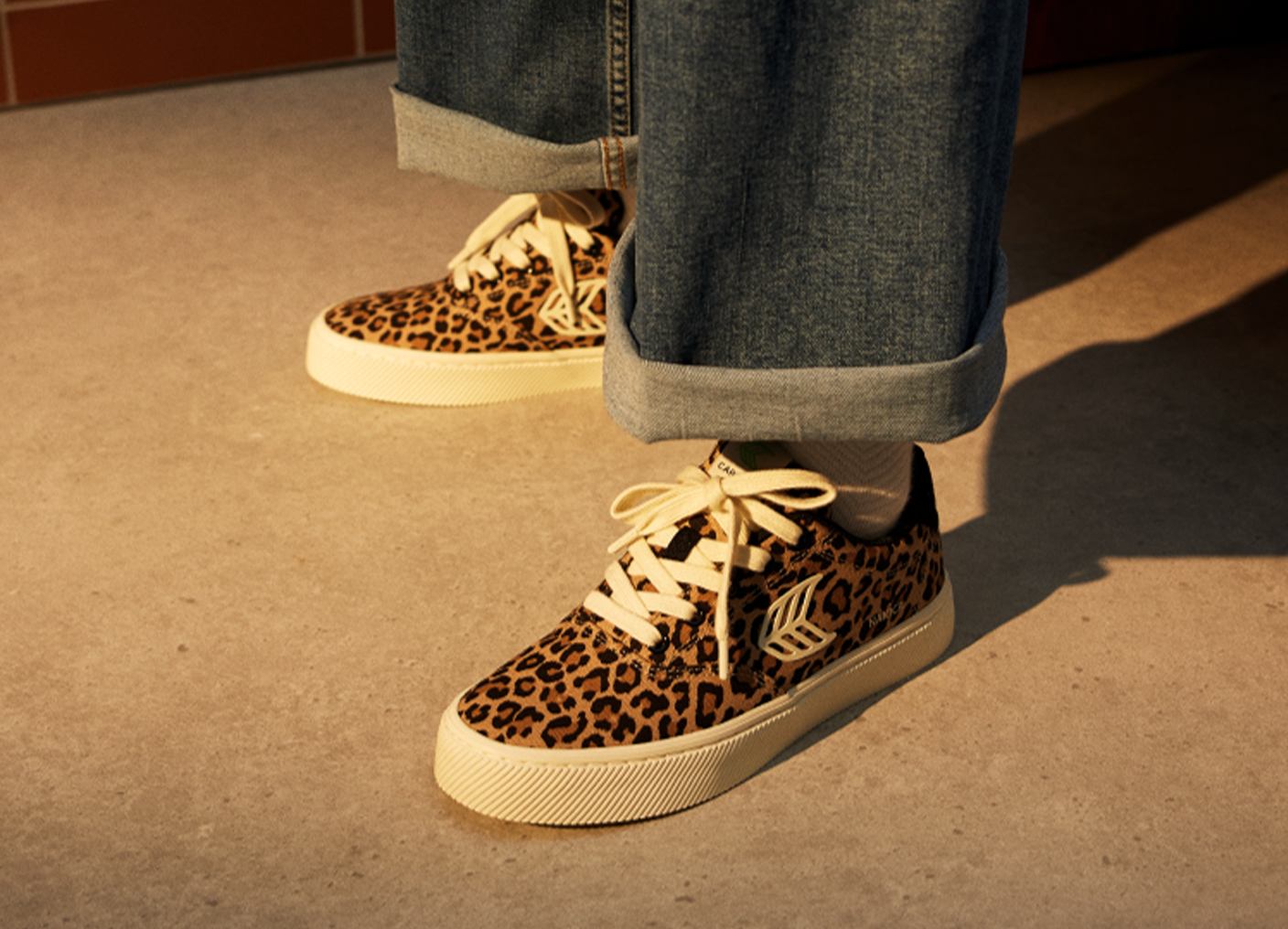NAIOCA Leopard Print Suede Sneaker