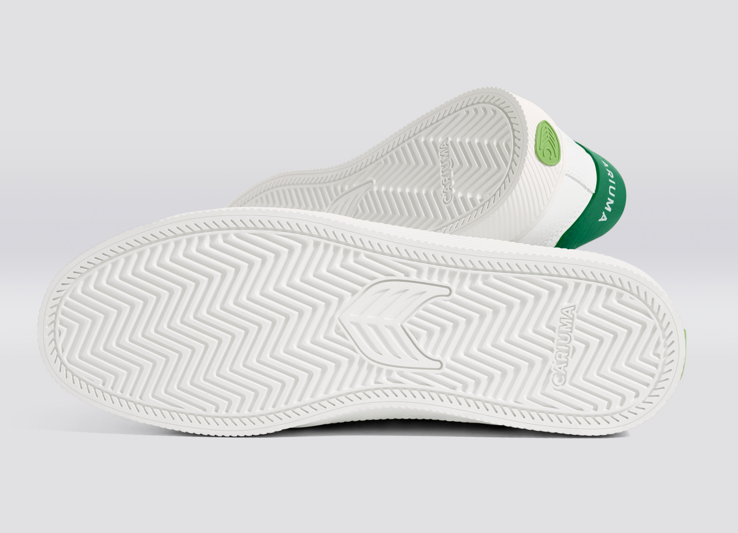 SALVAS White Premium Leather Ice Logo Green Sneaker