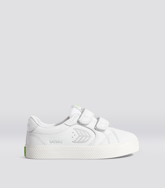 SALVAS White Premium Leather Ice Logo Sneaker Kids