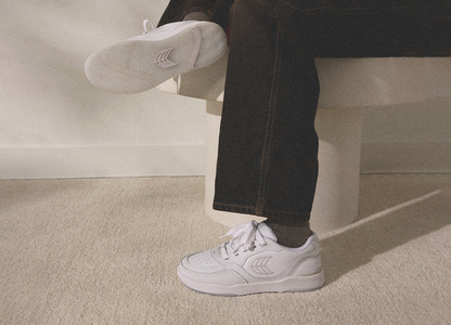 UBA Gum White Leather Black Logo Sneaker