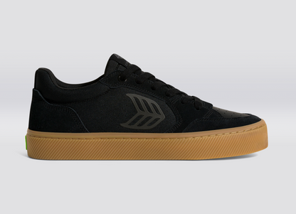 VALLELY PRO Gum Black Suede and Cordura Ash Grey Logo Sneaker