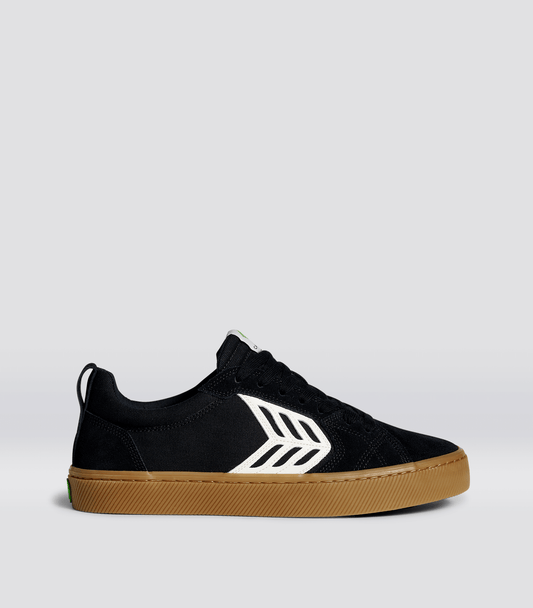 CATIBA PRO Low Gum Black Suede and Canvas Ivory Logo Sneaker