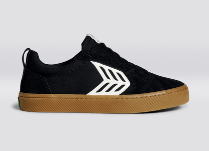 CATIBA PRO Low Gum Black Suede and Canvas Ivory Logo Sneaker