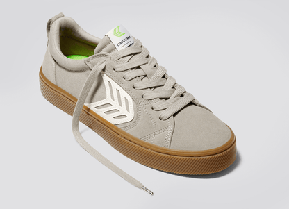 CATIBA PRO Low Gum Cloud Grey Suede and Canvas Ivory Logo Sneaker