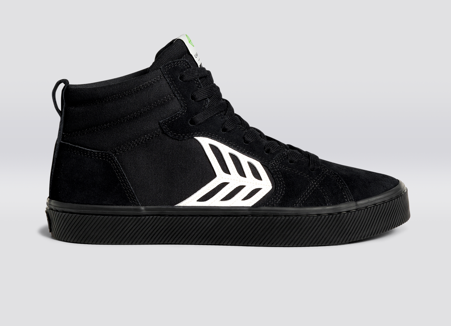 CATIBA PRO High All Black Suede and Canvas Ivory Logo Sneaker