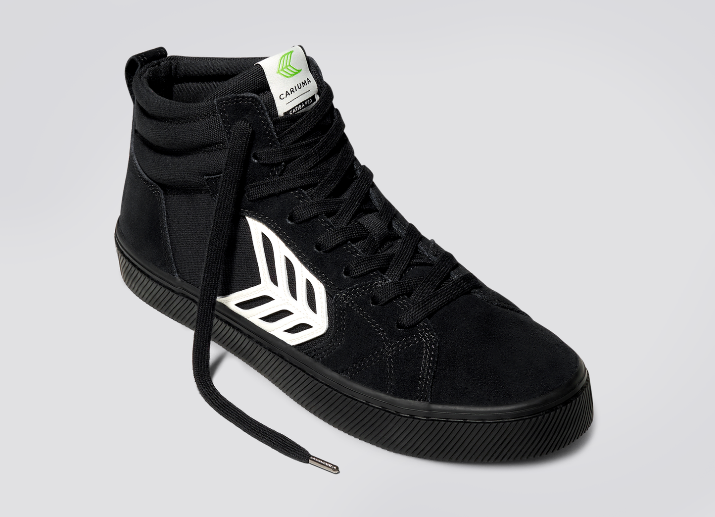 CATIBA PRO High All Black Suede and Canvas Ivory Logo Sneaker