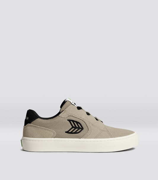 T20 PRO Plaza Taupe Suede and Mesh Black Logo Sneaker