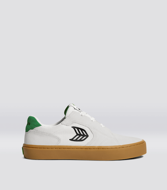 T20 PRO Gum Smoke White Suede and Mesh Black Logo Green Sneaker