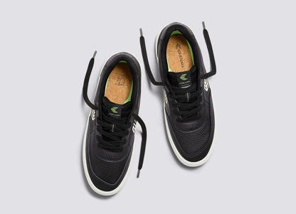 LUAN PRO Black Premium Leather Ivory Logo Sneaker