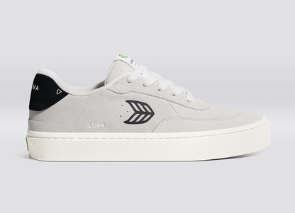 LUAN PRO Smoke White Suede Black Logo Sneaker