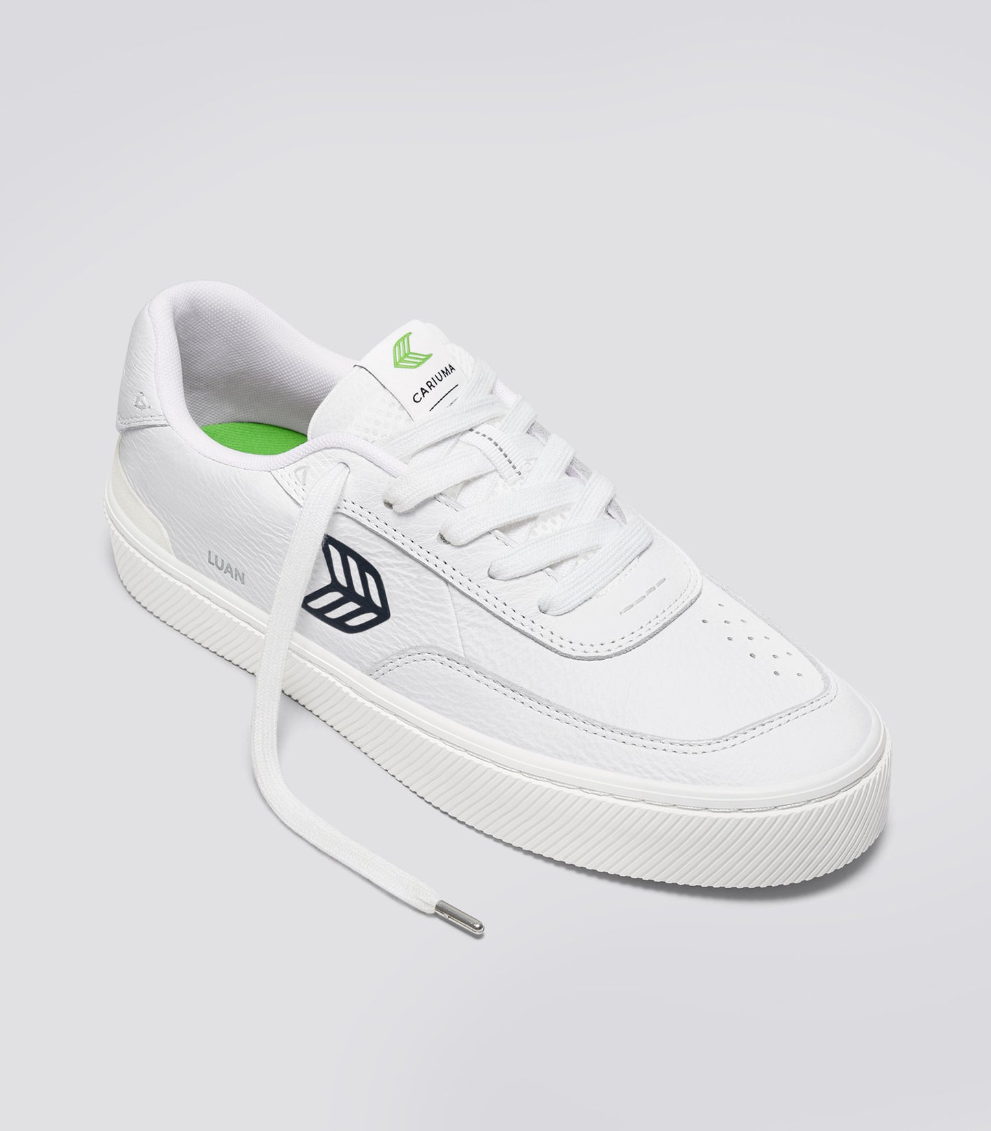 LUAN PRO White Premium Leather Black Logo Sneaker