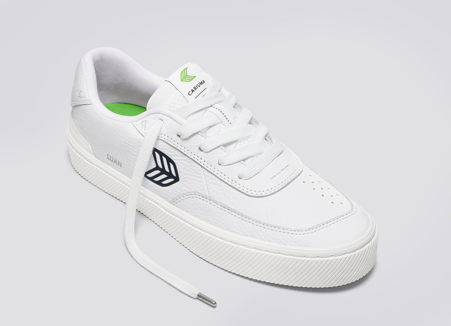 LUAN PRO White Premium Leather Black Logo Sneaker