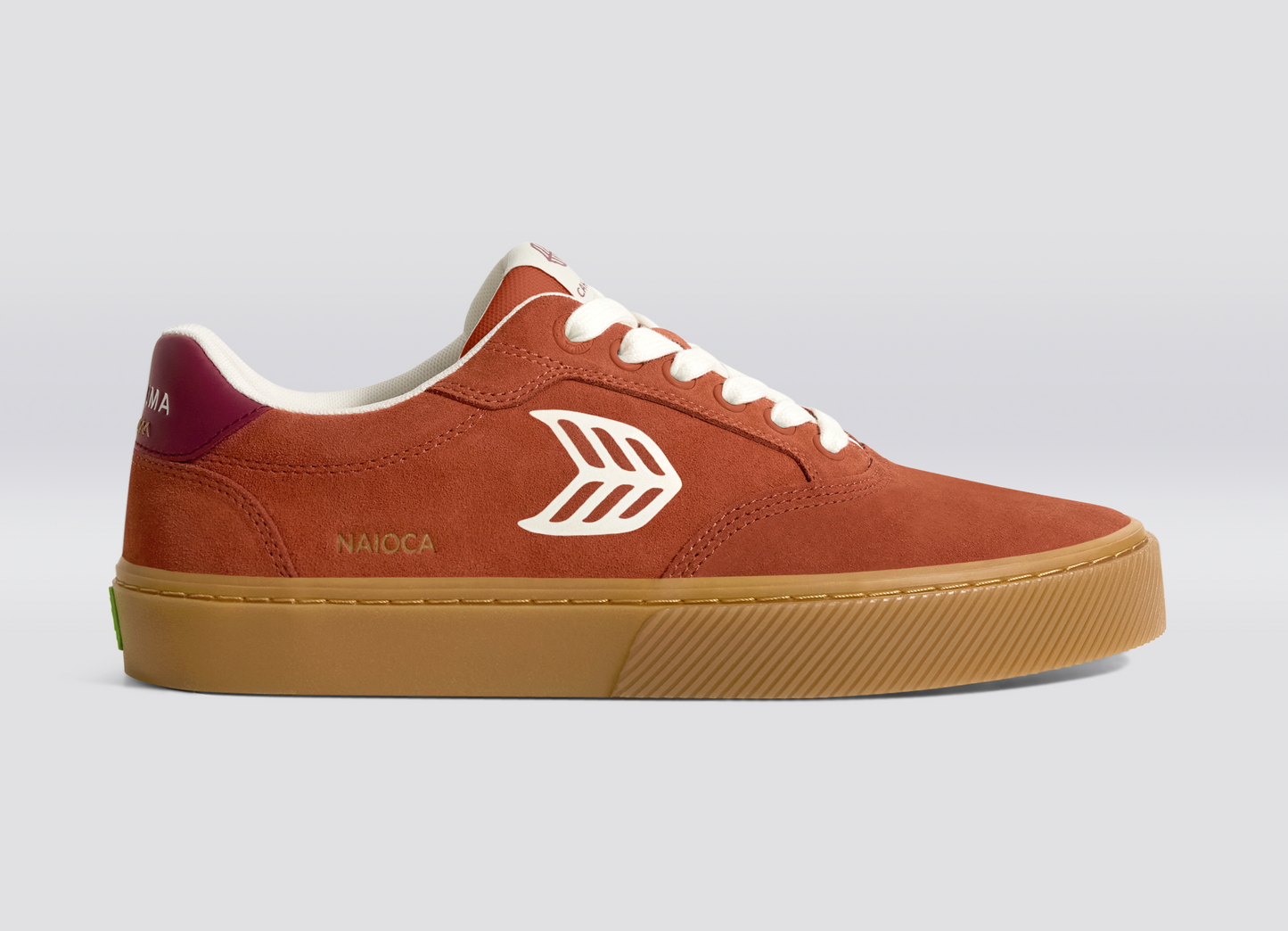 NAIOCA Gum Picante Suede Off-White Logo Ruby Wine Sneaker