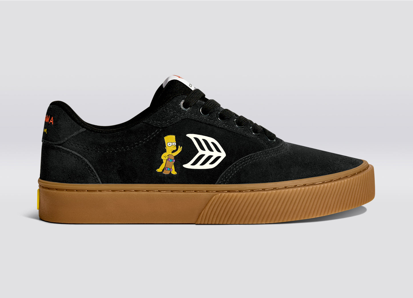 Simpsons NAIOCA Black Suede Bart Skateboard Sneaker