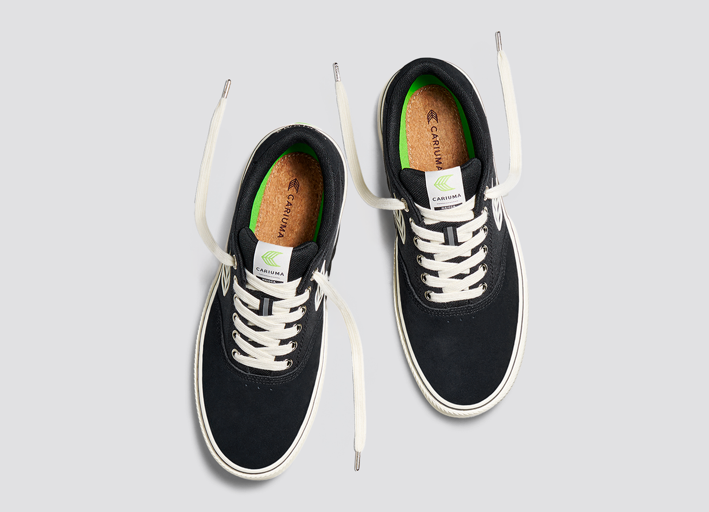 NAIOCA PRO Black Suede and Canvas Ivory Logo Sneaker