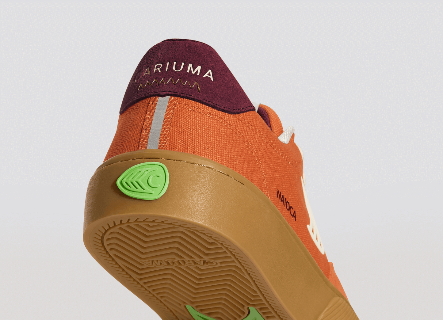 NAIOCA PRO Gum Burnt Orange Suede and Canvas Ivory Logo Ruby Wine Sneaker