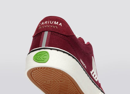 NAIOCA PRO Cabernet Suede and Canvas Ivory Logo Sneaker
