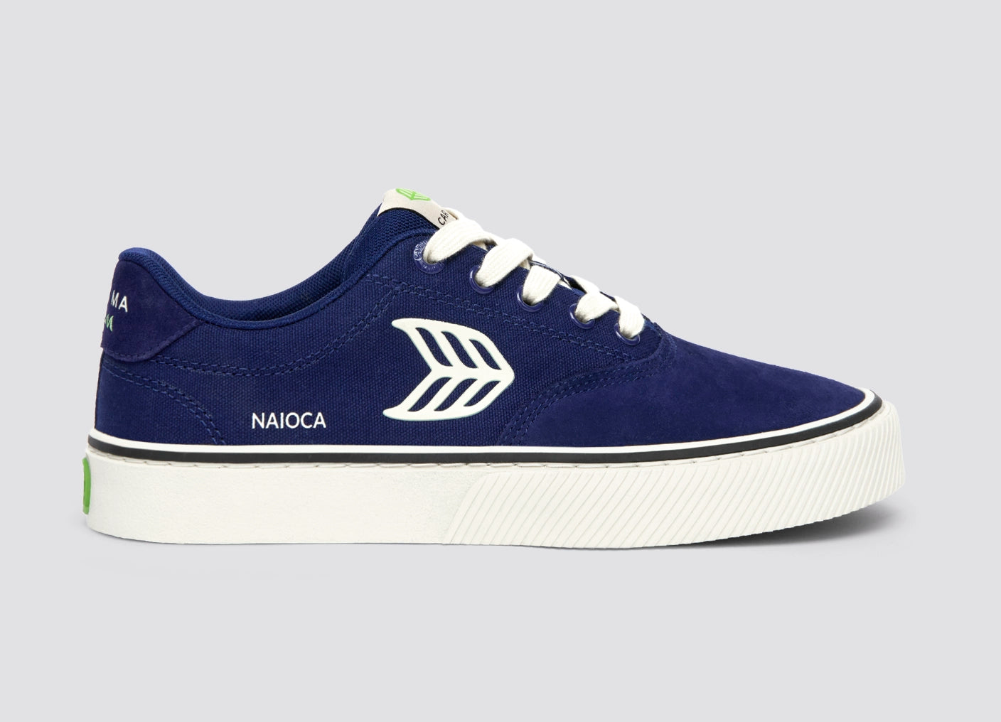 NAIOCA PRO Marine Blue Suede and Canvas Ivory Logo Sneaker