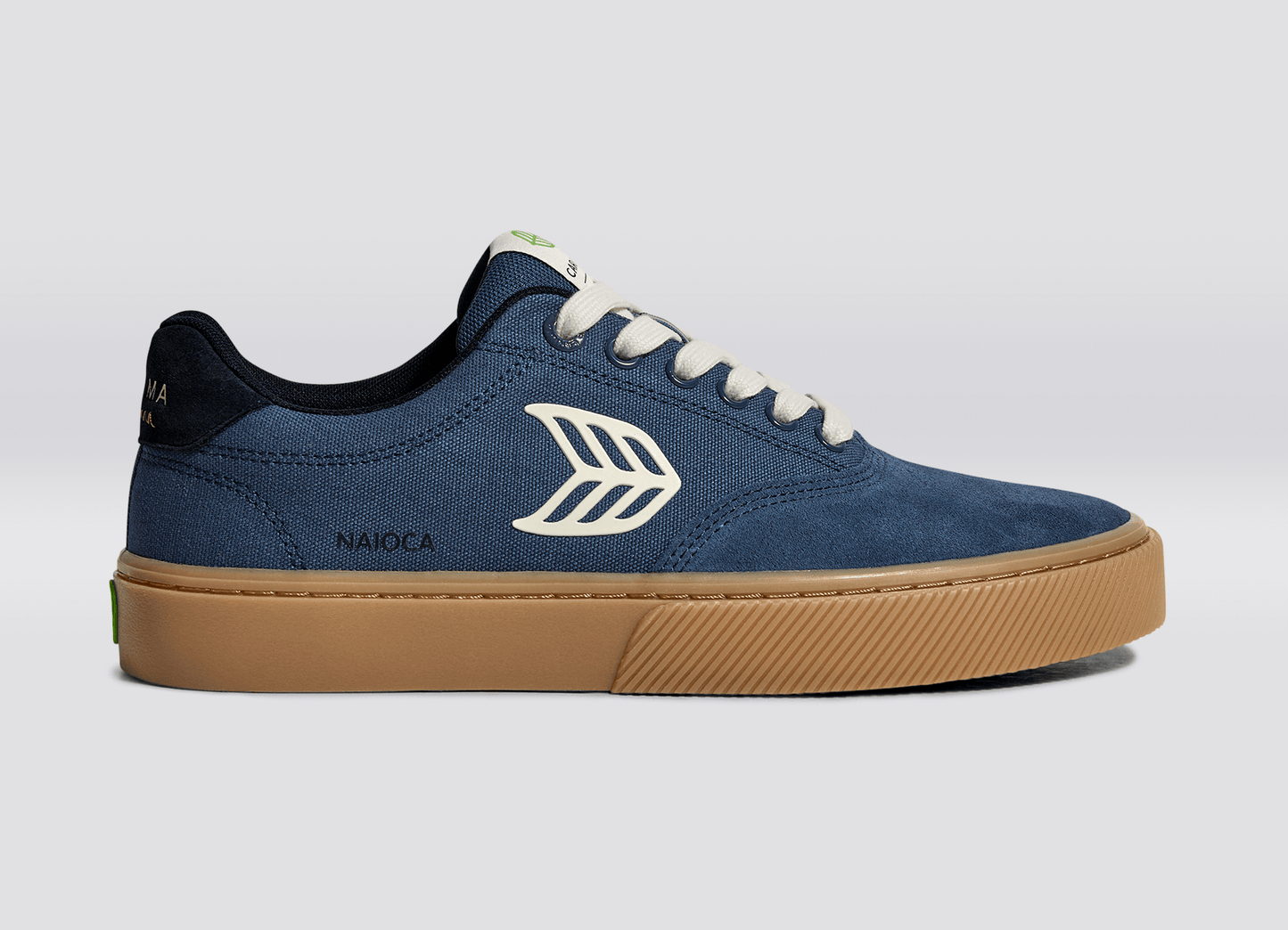 NAIOCA PRO Gum Shadow Blue Suede and Canvas Ivory Logo Sneaker