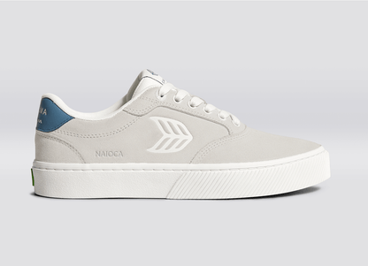 NAIOCA Smoke White Suede Off-White Logo Washed Blue Sneaker