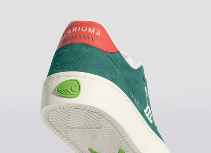 NAIOCA Teal Suede Ivory Logo Watermelon Sneaker