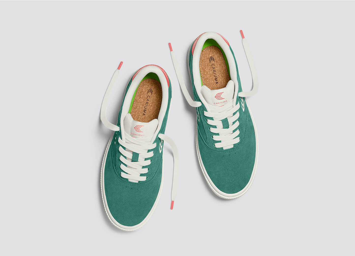 NAIOCA Teal Suede Ivory Logo Watermelon Sneaker