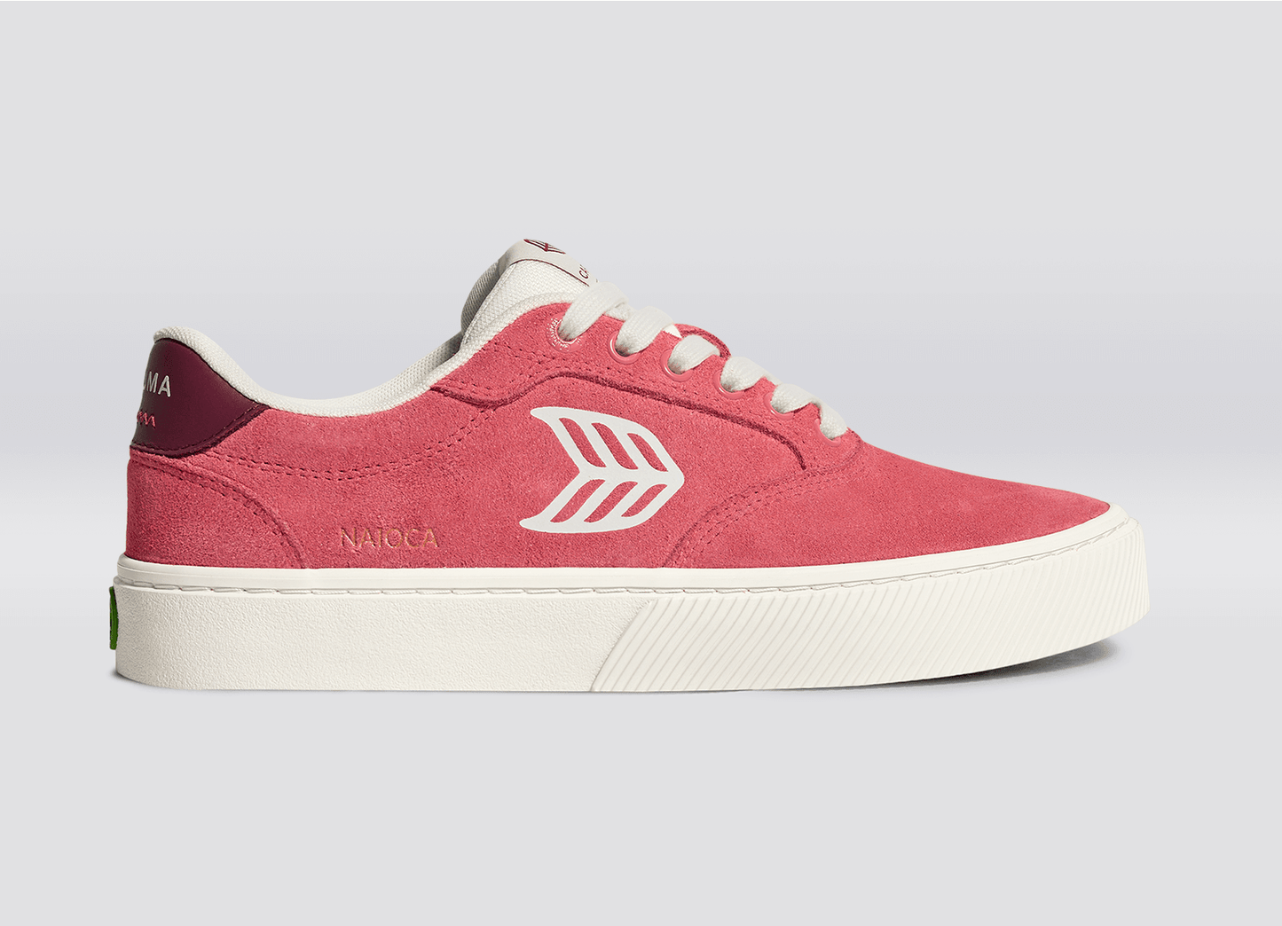 NAIOCA Watermelon Suede Ivory Logo Ruby Wine Sneaker