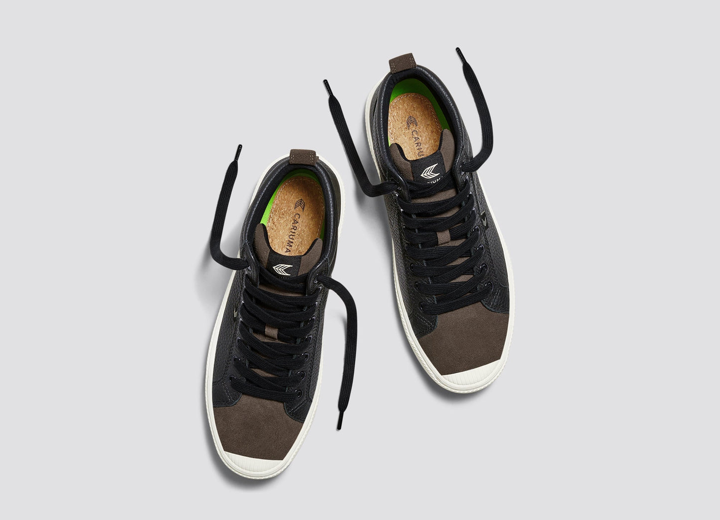 OCA High Black Premium Leather Dark Khaki Suede Sneaker