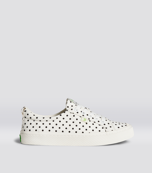 OCA Low White Canvas Black Polka Dots Sneaker