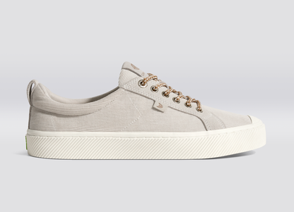 OCA Low Vintage White Corduroy and Suede Sneaker