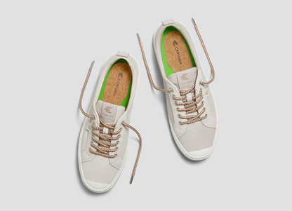 OCA Low Vintage White Corduroy and Suede Sneaker