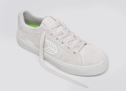 SALVAS All Smoke White Suede Sneaker