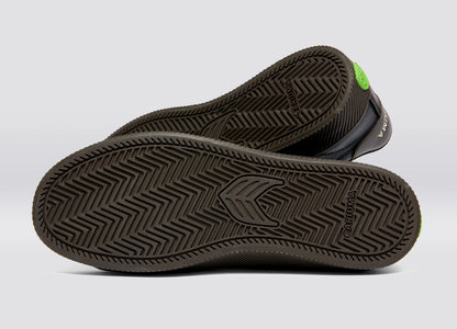 SALVAS Black and Teak Leather Ivory Logo Sneaker