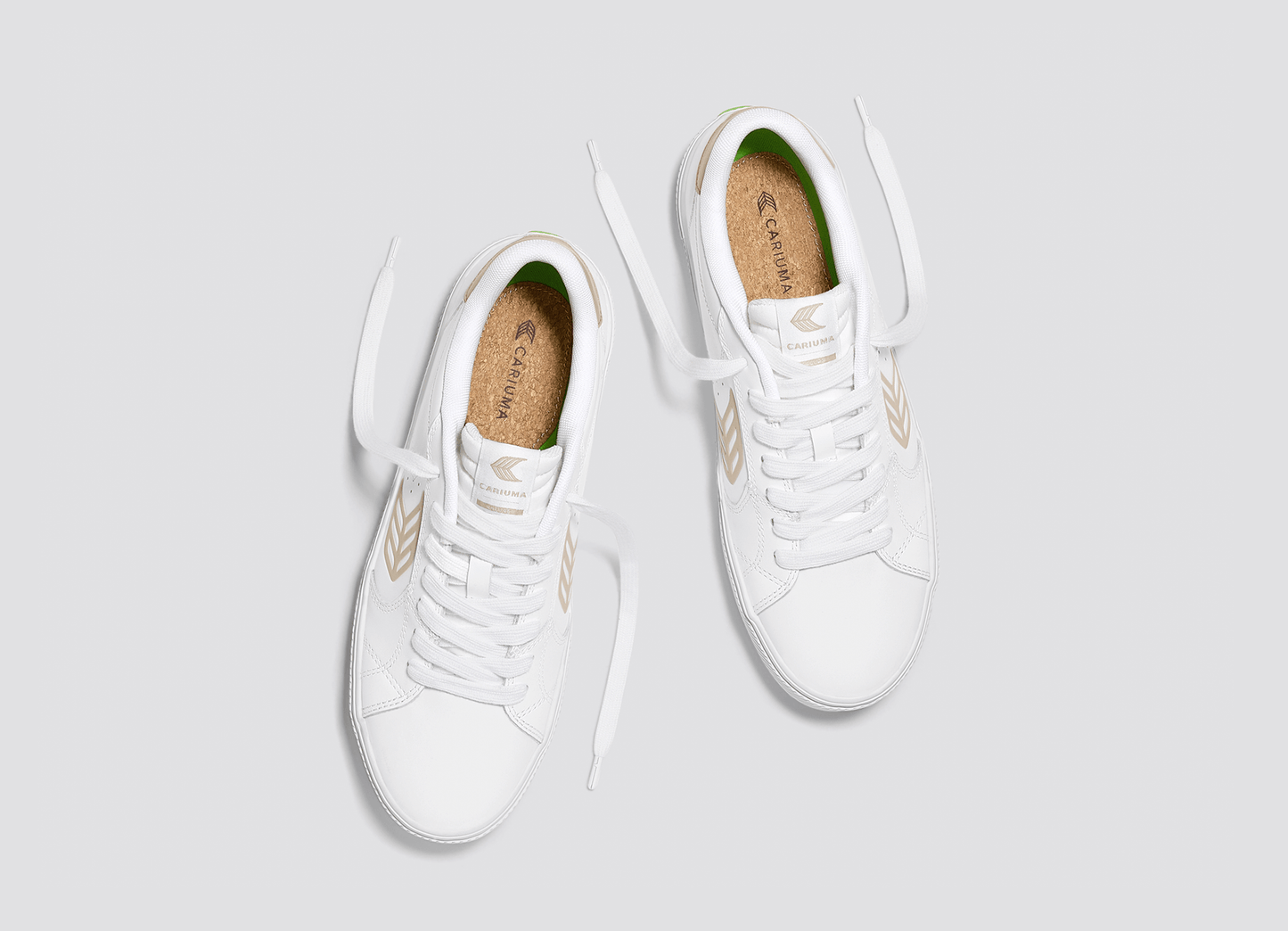 SALVAS White Leather Shifting Sand Logo Sneaker