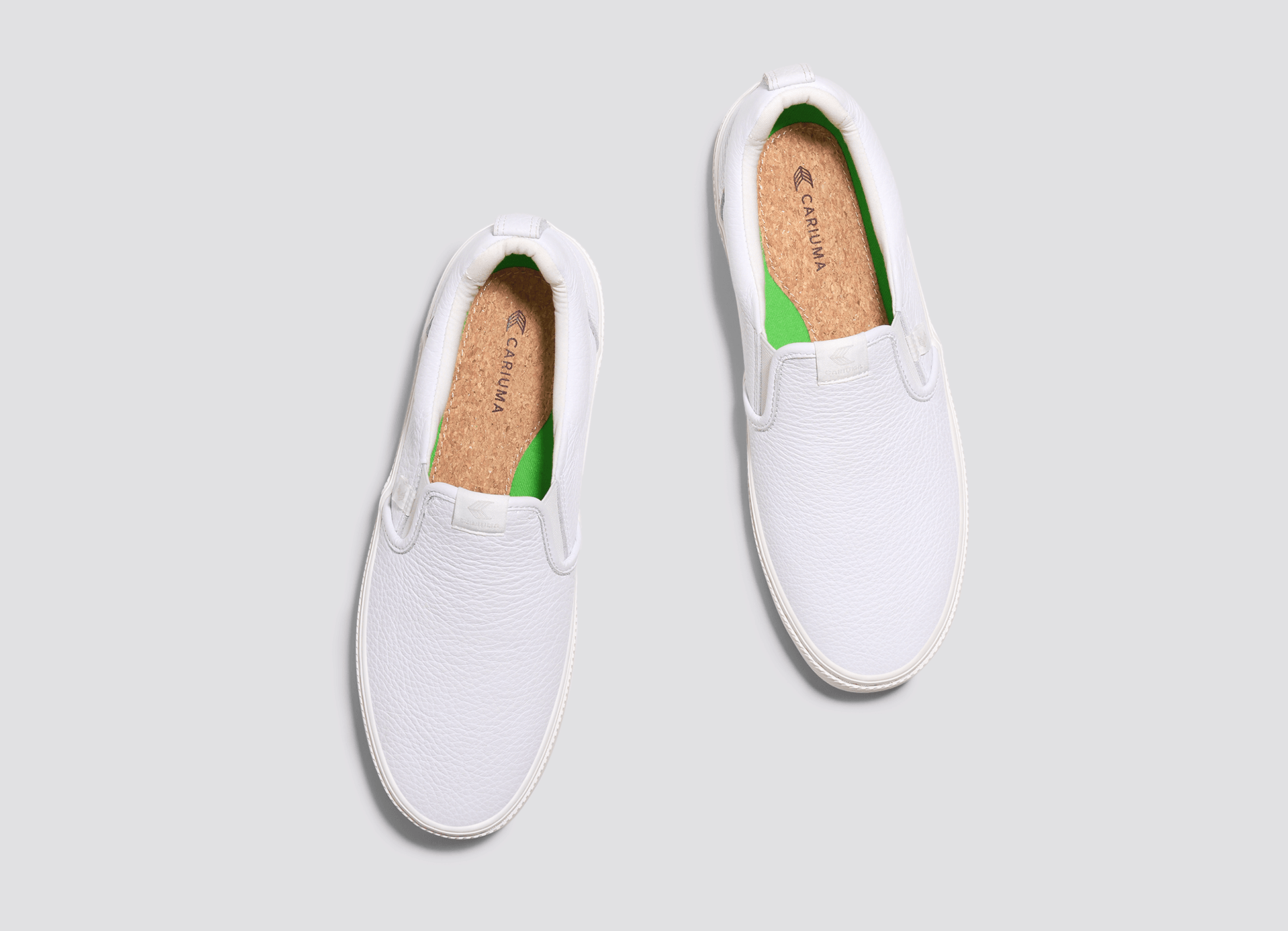 CARIUMA Men Women SLIP-ON White Premium Leather Sneaker