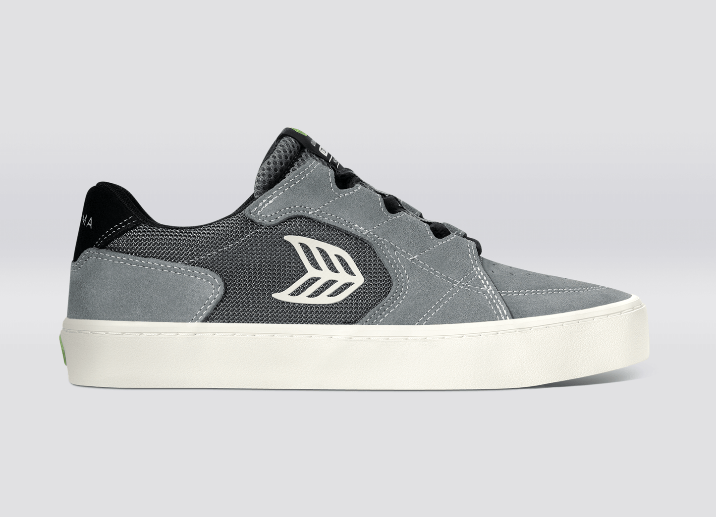 T20 PRO Charcoal Grey Suede and Mesh Ivory Logo Sneaker