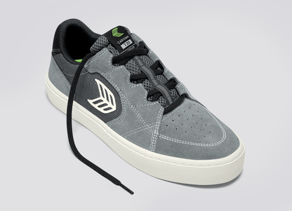 T20 PRO Charcoal Grey Suede and Mesh Ivory Logo Sneaker