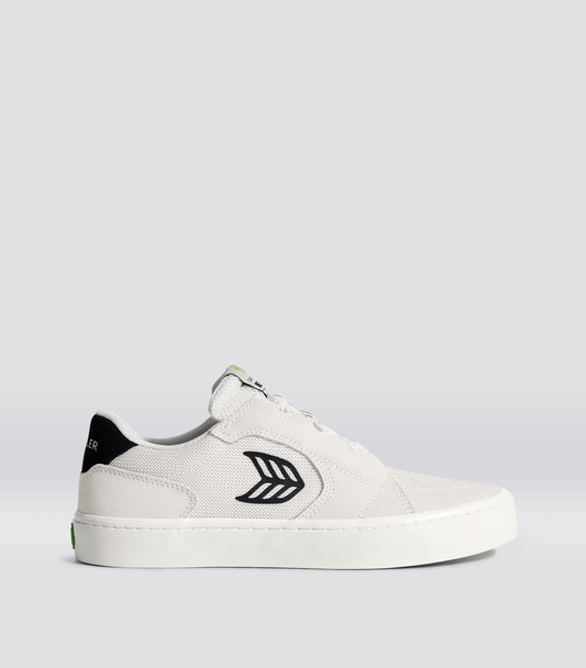 T20 PRO Vintage White Suede Off-White Mesh Black Logo Sneaker