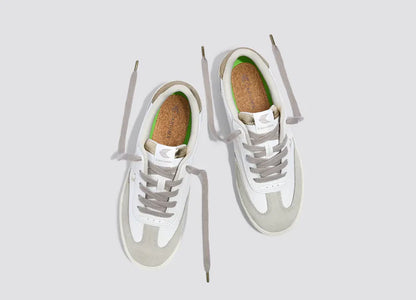 TOCA White Premium Leather Vintage White Suede Metallic Gold Sneaker