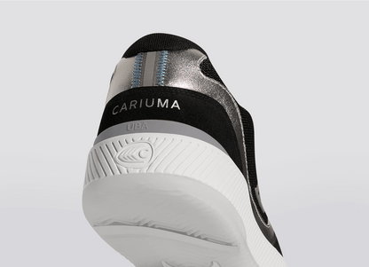 UBA Black Suede and Mesh Silver Accents Sneaker