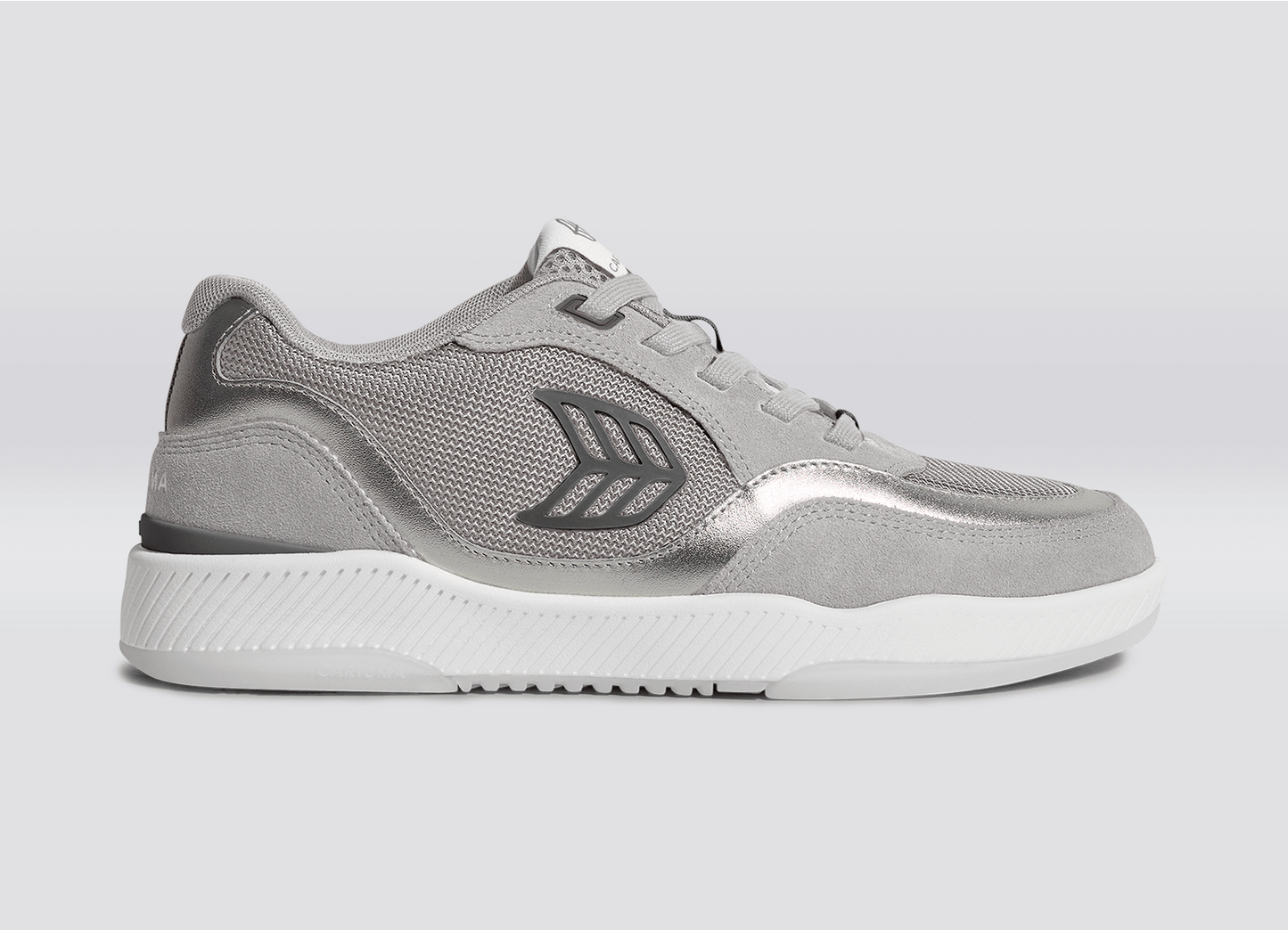 UBA Charcoal Grey Suede and Mesh Light Grey Logo Silver Accents Sneaker