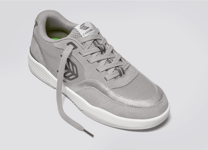 UBA Charcoal Grey Suede and Mesh Light Grey Logo Silver Accents Sneaker